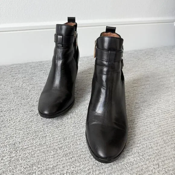 Louise et Cie Boots Womens Size 9 Black Vivianne Ankle Zip Buckle LO-VIANNE - Picture 2 of 9